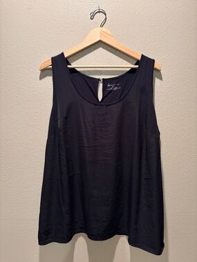 Lane Bryant Black Keyhole Tank Top Sleeveless Blouse Plus Size 22 24 Stretch
